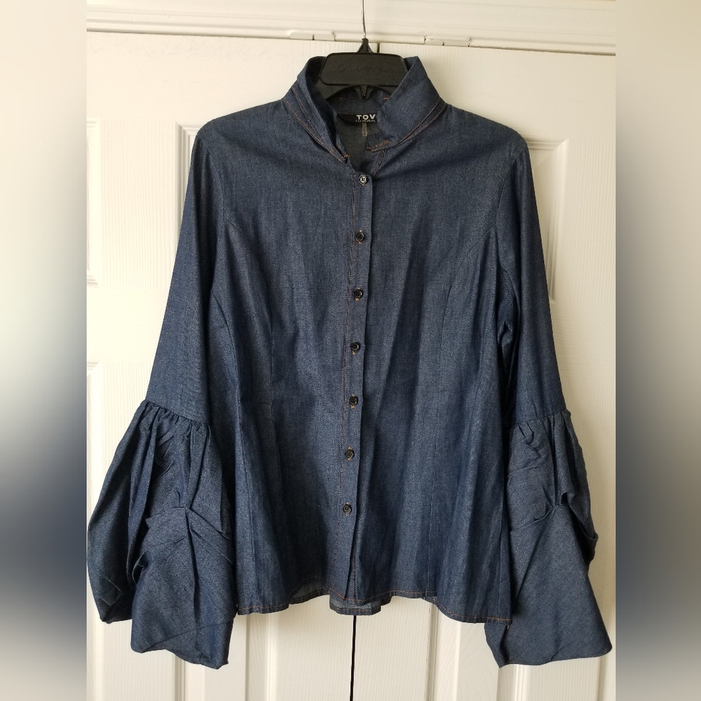 Women's denim dressy top